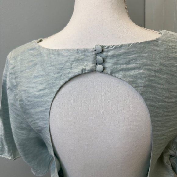 Free People Mint Green Open back cropped blouse Size XL - Picture 5 of 10